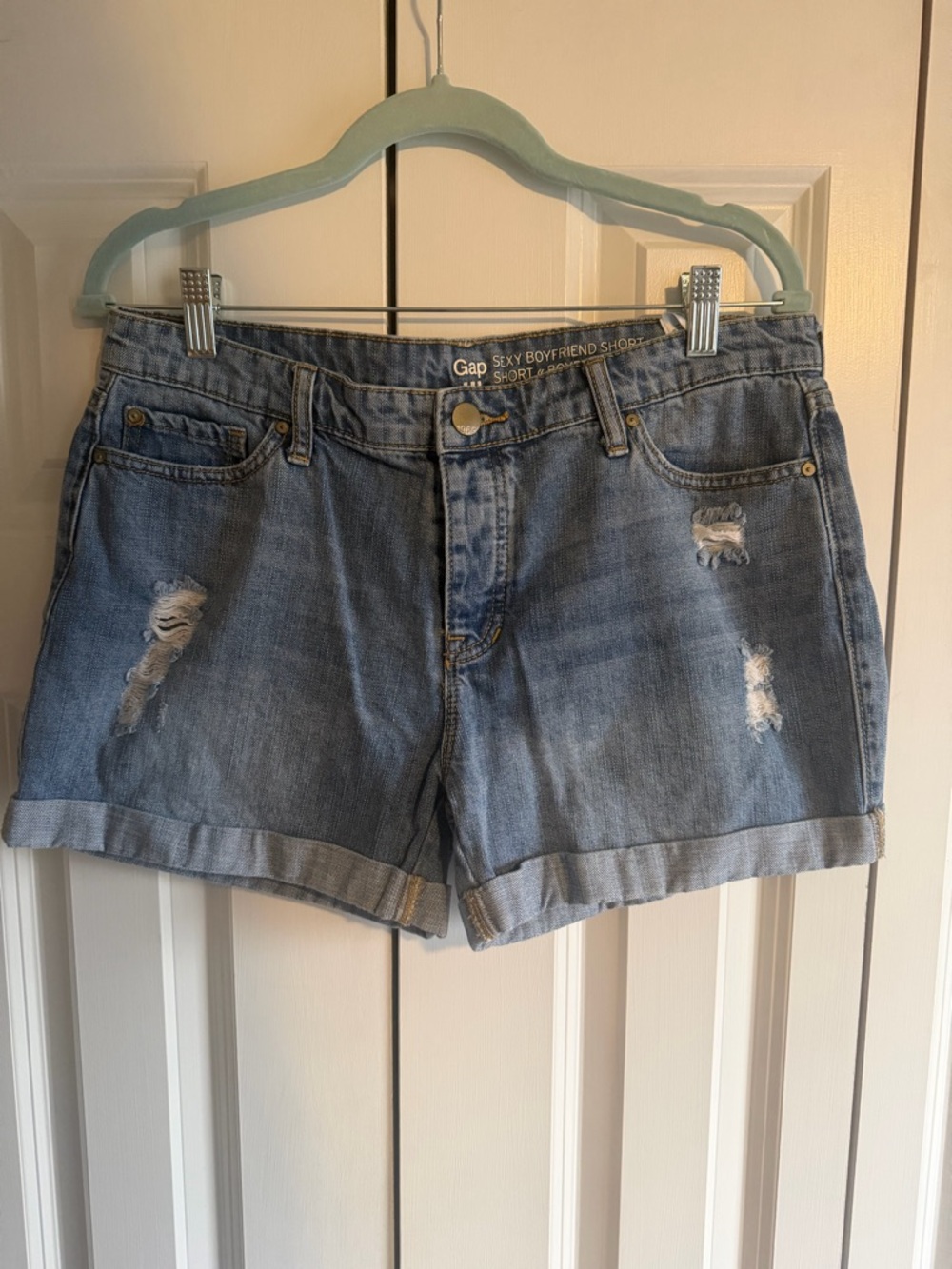 GAP Boyfriend Jean Shorts - Light Blue Denim